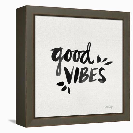 Good Vibes - Black Ink-Cat Coquillette-Framed Premier Image Canvas