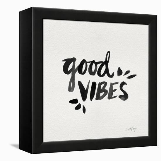 Good Vibes - Black Ink-Cat Coquillette-Framed Premier Image Canvas