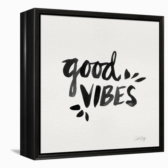Good Vibes - Black Ink-Cat Coquillette-Framed Premier Image Canvas