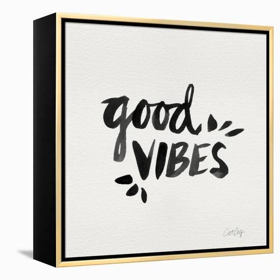 Good Vibes - Black Ink-Cat Coquillette-Framed Premier Image Canvas