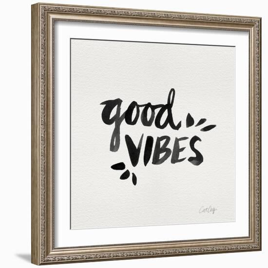 Good Vibes - Black Ink-Cat Coquillette-Framed Giclee Print