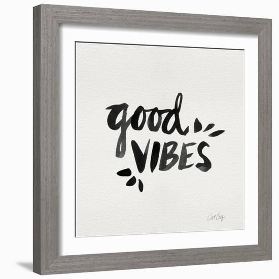 Good Vibes - Black Ink-Cat Coquillette-Framed Giclee Print