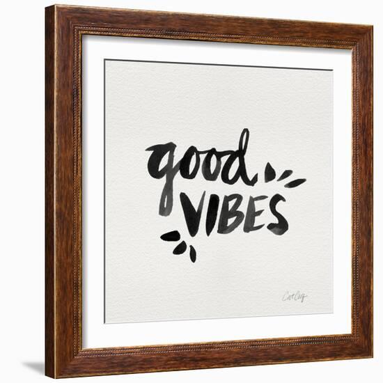 Good Vibes - Black Ink-Cat Coquillette-Framed Giclee Print