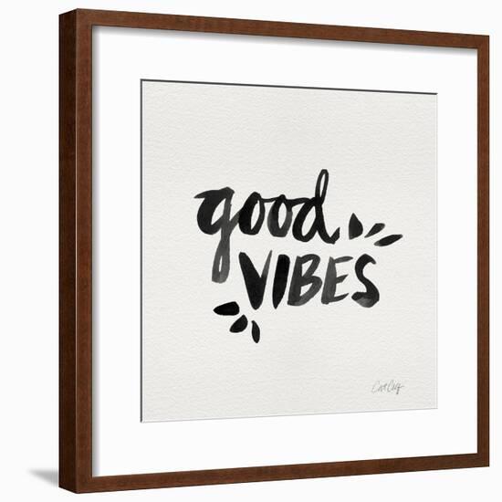 Good Vibes - Black Ink-Cat Coquillette-Framed Giclee Print