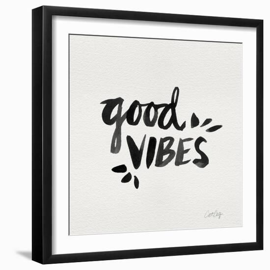 Good Vibes - Black Ink-Cat Coquillette-Framed Giclee Print