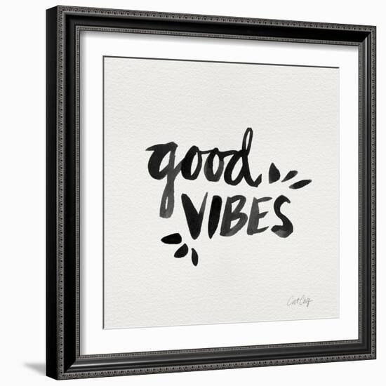 Good Vibes - Black Ink-Cat Coquillette-Framed Giclee Print