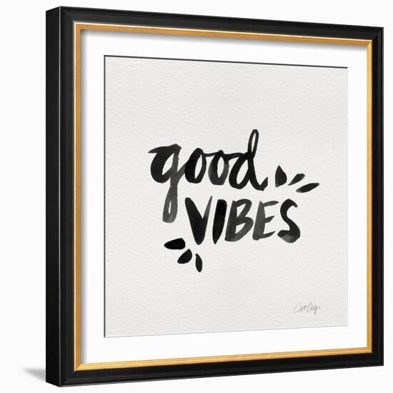 Good Vibes - Black Ink-Cat Coquillette-Framed Giclee Print