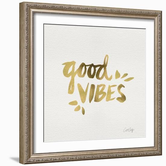 Good Vibes - Gold Ink-Cat Coquillette-Framed Giclee Print