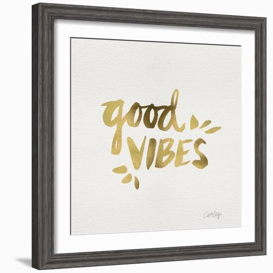 Good Vibes - Gold Ink-Cat Coquillette-Framed Giclee Print