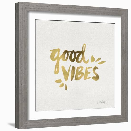 Good Vibes - Gold Ink-Cat Coquillette-Framed Giclee Print