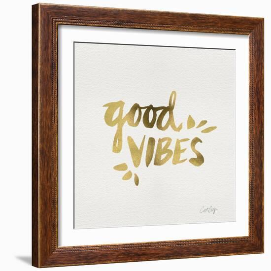 Good Vibes - Gold Ink-Cat Coquillette-Framed Giclee Print