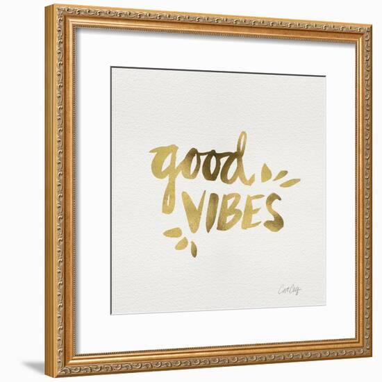 Good Vibes - Gold Ink-Cat Coquillette-Framed Giclee Print