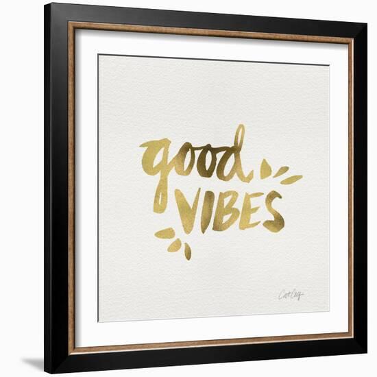 Good Vibes - Gold Ink-Cat Coquillette-Framed Giclee Print