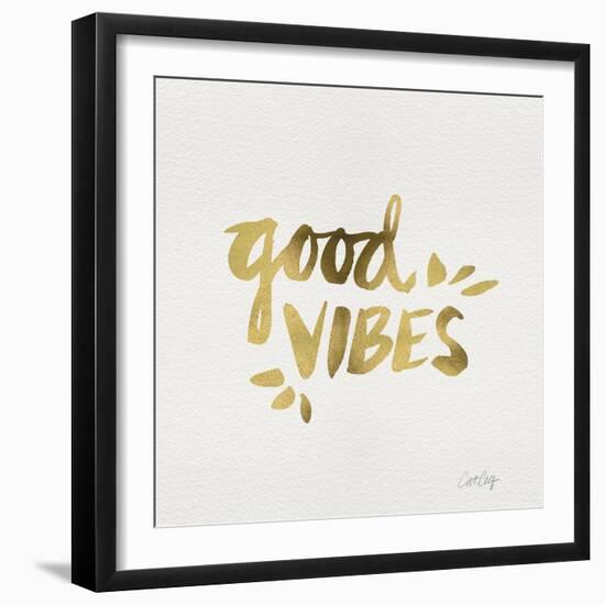 Good Vibes - Gold Ink-Cat Coquillette-Framed Giclee Print