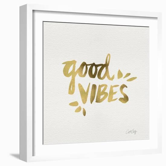 Good Vibes - Gold Ink-Cat Coquillette-Framed Giclee Print