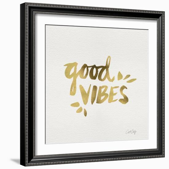 Good Vibes - Gold Ink-Cat Coquillette-Framed Giclee Print