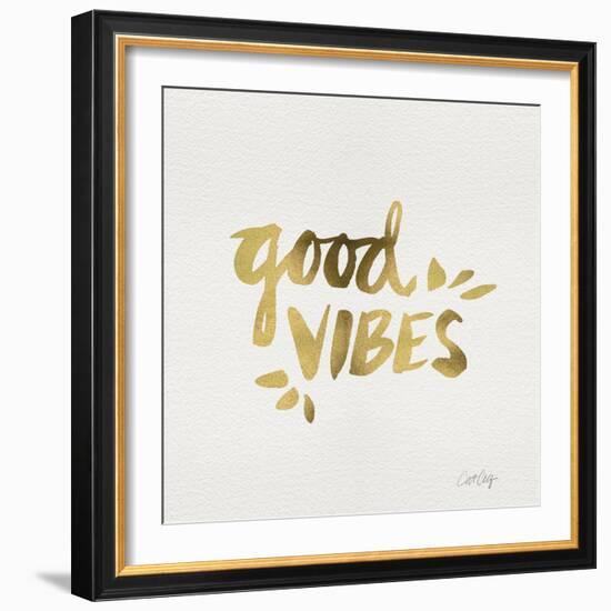 Good Vibes - Gold Ink-Cat Coquillette-Framed Giclee Print