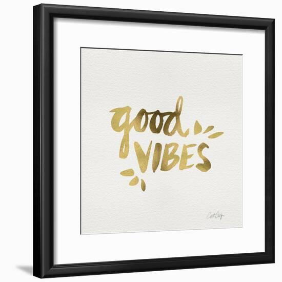 Good Vibes - Gold Ink-Cat Coquillette-Framed Premium Giclee Print