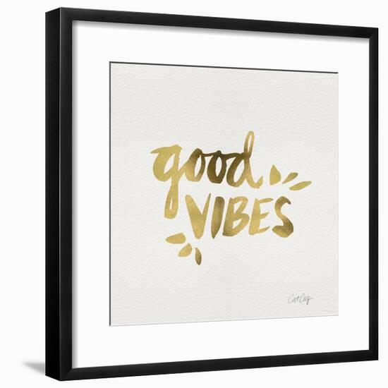 Good Vibes - Gold Ink-Cat Coquillette-Framed Premium Giclee Print