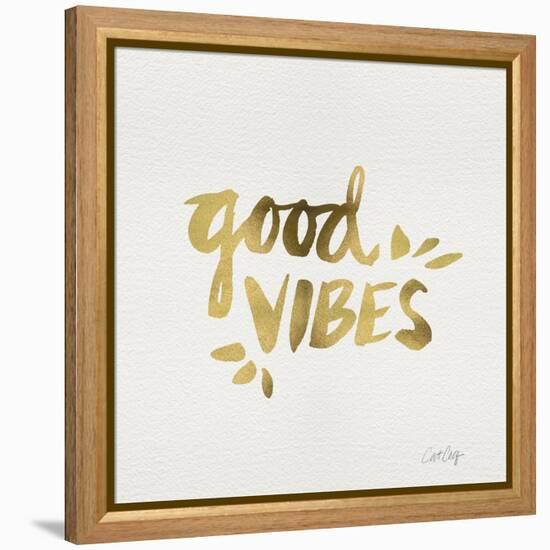 Good Vibes - Gold Ink-Cat Coquillette-Framed Premier Image Canvas