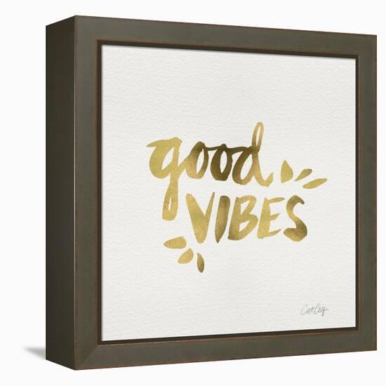 Good Vibes - Gold Ink-Cat Coquillette-Framed Premier Image Canvas