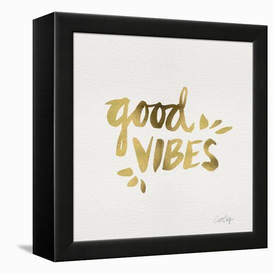 Good Vibes - Gold Ink-Cat Coquillette-Framed Premier Image Canvas