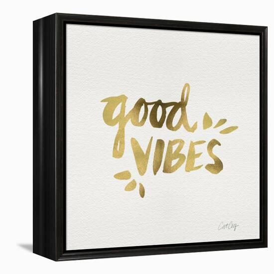 Good Vibes - Gold Ink-Cat Coquillette-Framed Premier Image Canvas