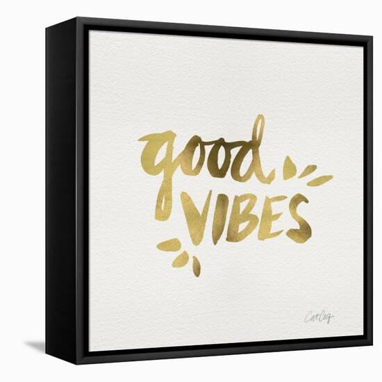 Good Vibes - Gold Ink-Cat Coquillette-Framed Premier Image Canvas