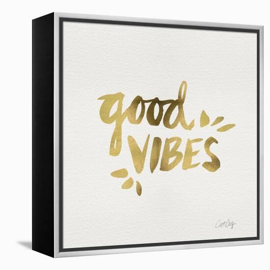 Good Vibes - Gold Ink-Cat Coquillette-Framed Premier Image Canvas