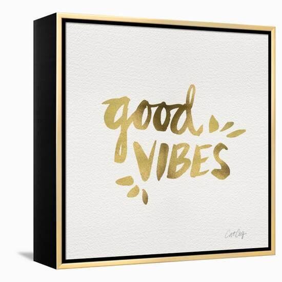 Good Vibes - Gold Ink-Cat Coquillette-Framed Premier Image Canvas