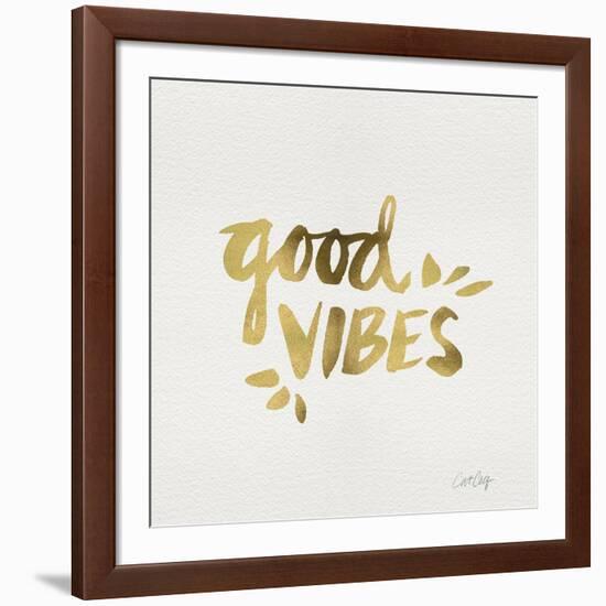 Good Vibes - Gold Ink-Cat Coquillette-Framed Giclee Print