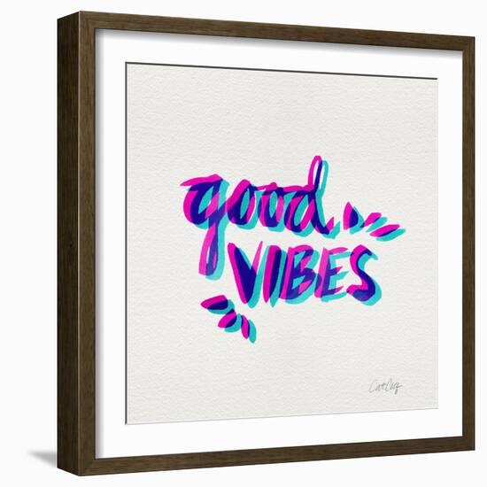 Good Vibes - Magenta and Cyan Ink-Cat Coquillette-Framed Giclee Print