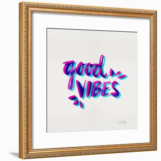 Good Vibes - Magenta and Cyan Ink-Cat Coquillette-Framed Giclee Print