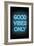 Good Vibes Only - Blue Neon-null-Framed Art Print