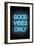 Good Vibes Only - Blue Neon-null-Framed Art Print