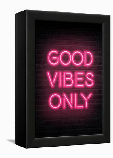 Good Vibes Only - Pink Neon-null-Framed Stretched Canvas