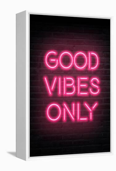 Good Vibes Only - Pink Neon-null-Framed Stretched Canvas