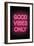 Good Vibes Only - Pink Neon-null-Framed Art Print