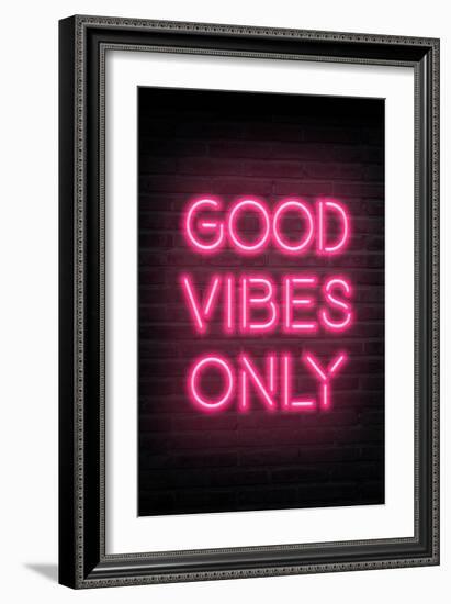 Good Vibes Only - Pink Neon-null-Framed Art Print