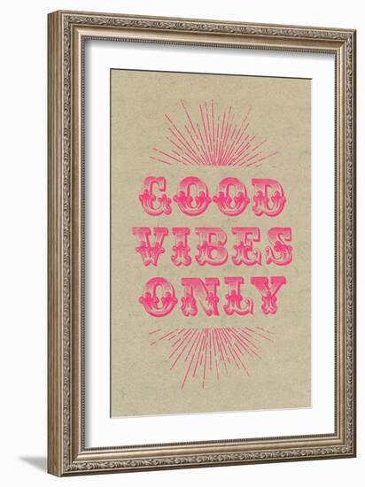 Good Vibes Only - Pink-null-Framed Premium Giclee Print