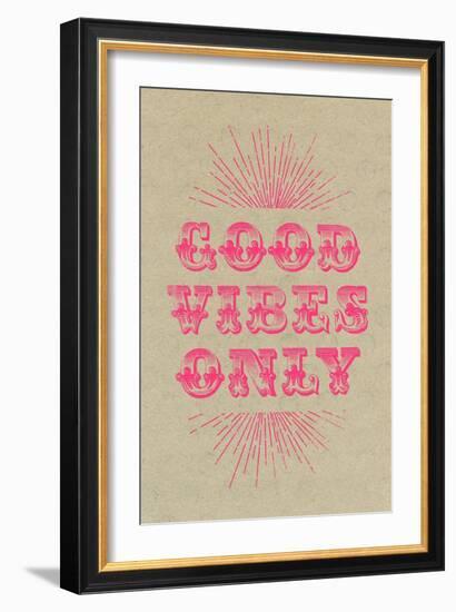 Good Vibes Only - Pink-null-Framed Premium Giclee Print