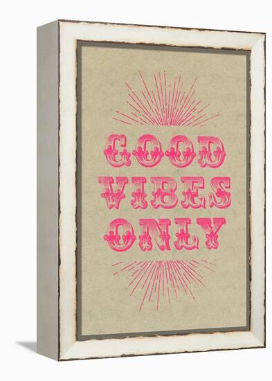 Good Vibes Only - Pink-null-Framed Stretched Canvas