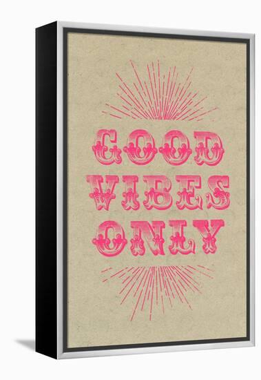 Good Vibes Only - Pink-null-Framed Stretched Canvas