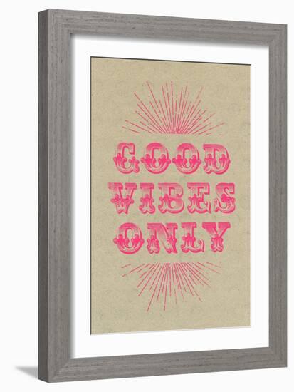 Good Vibes Only - Pink-null-Framed Art Print