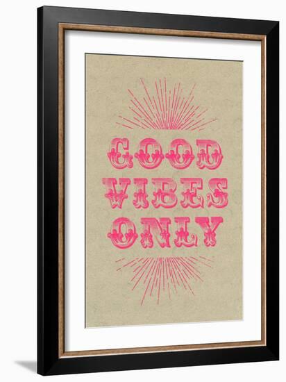 Good Vibes Only - Pink-null-Framed Art Print