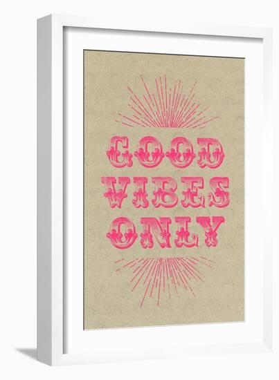 Good Vibes Only - Pink-null-Framed Art Print