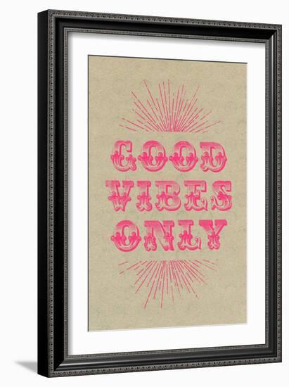 Good Vibes Only - Pink-null-Framed Art Print