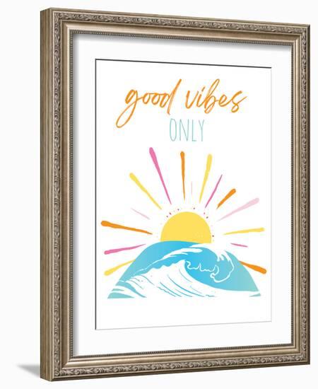 Good Vibes Only Rainbow-Jennifer McCully-Framed Art Print