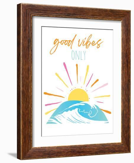 Good Vibes Only Rainbow-Jennifer McCully-Framed Art Print