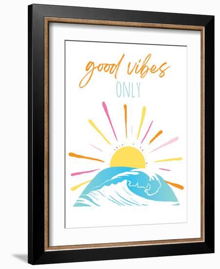 Good Vibes Only Rainbow-Jennifer McCully-Framed Art Print